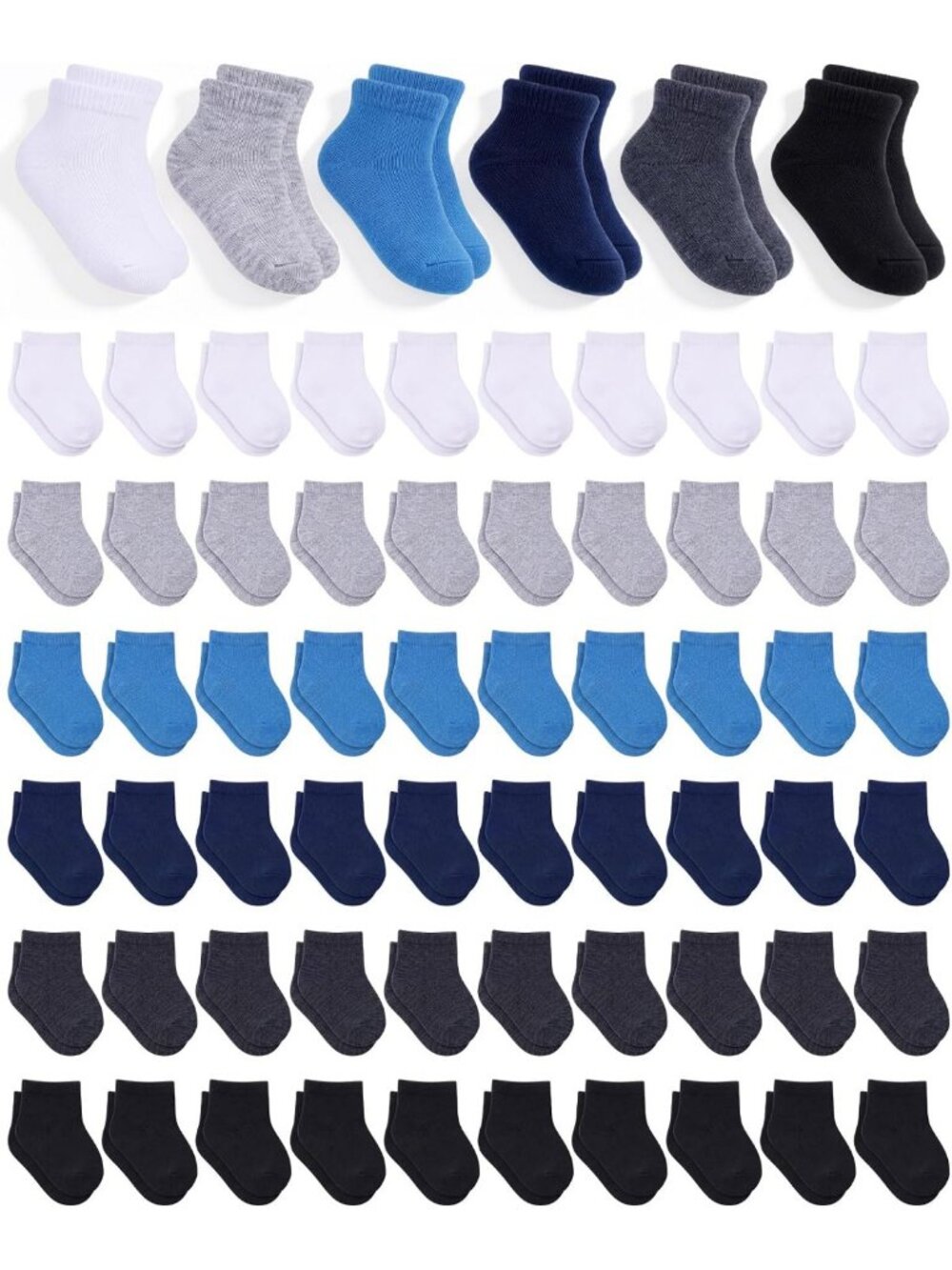 60 Pairs Newborn Baby Socks - Soft Cotton Infant Anklets Unisex, Bulk Set